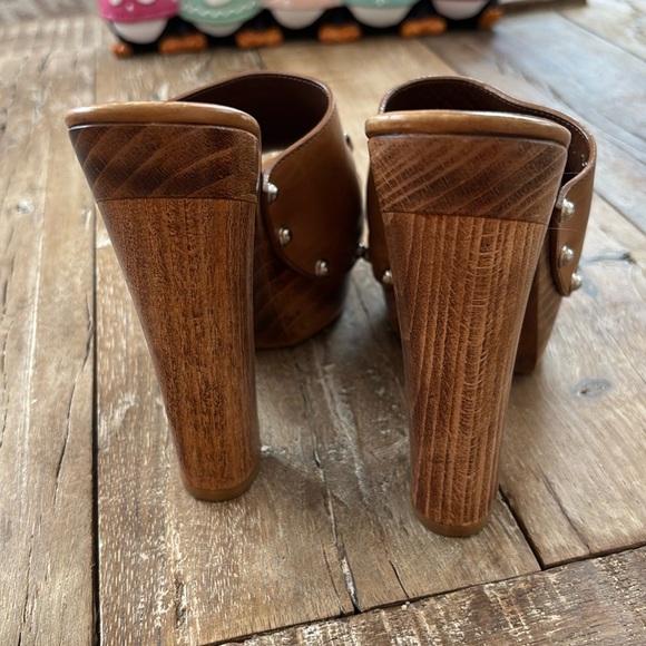 Gucci VINTAGE Brown Leather Marina Horsrbit Platform Mules - Picture 3 of 12